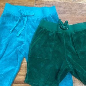 JUICY COUTURE BLUE OR GREEN TERRY TRACK PANTS